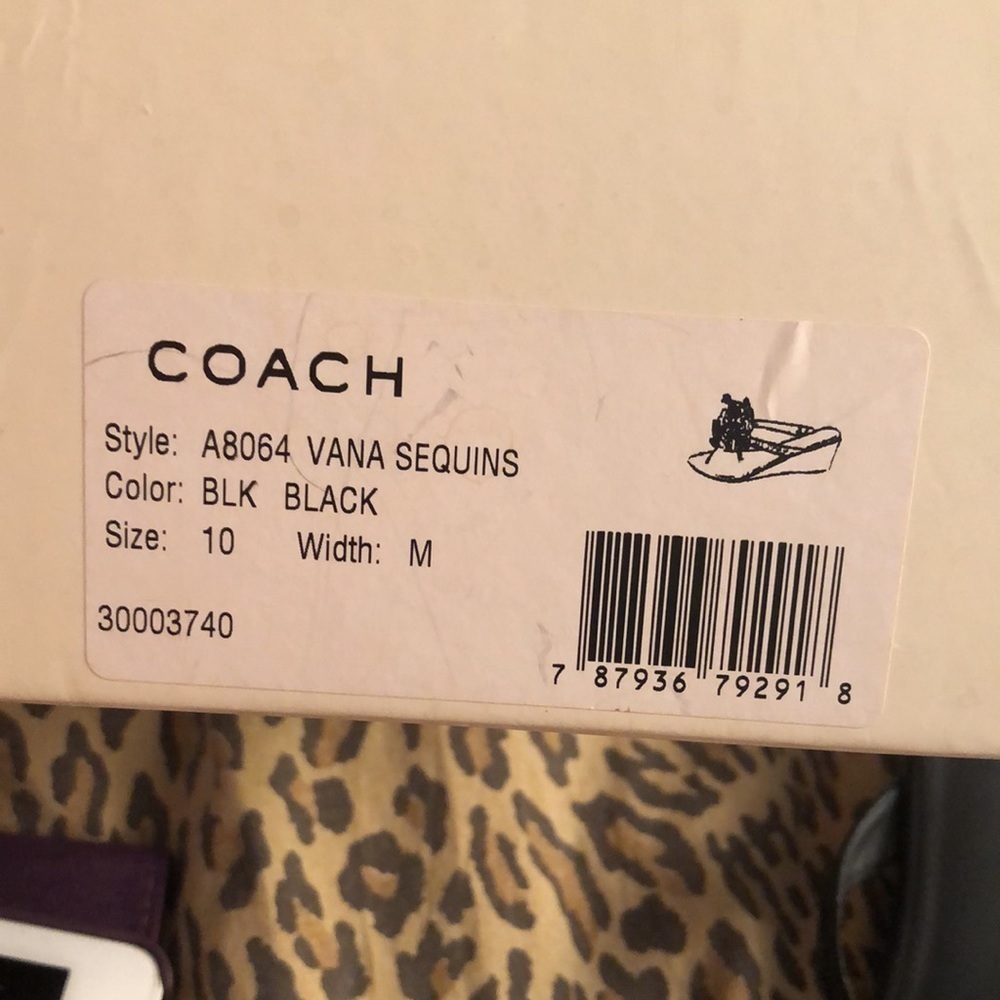 Coach black size 10 patent leather silver embellished details sandals - Picture 6 of 15